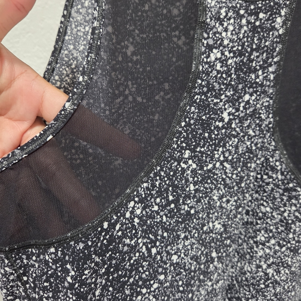 Lululemon Sculpt Tank Top Splatter White Black Mesh Athletic Workout Size 4 - Picture 8 of 14